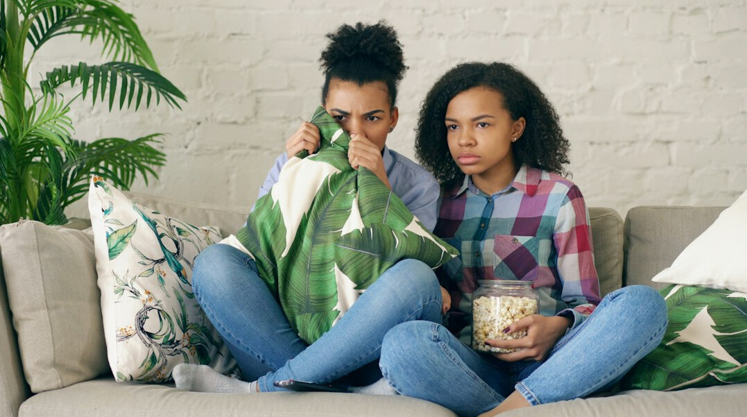 binge watching on couch