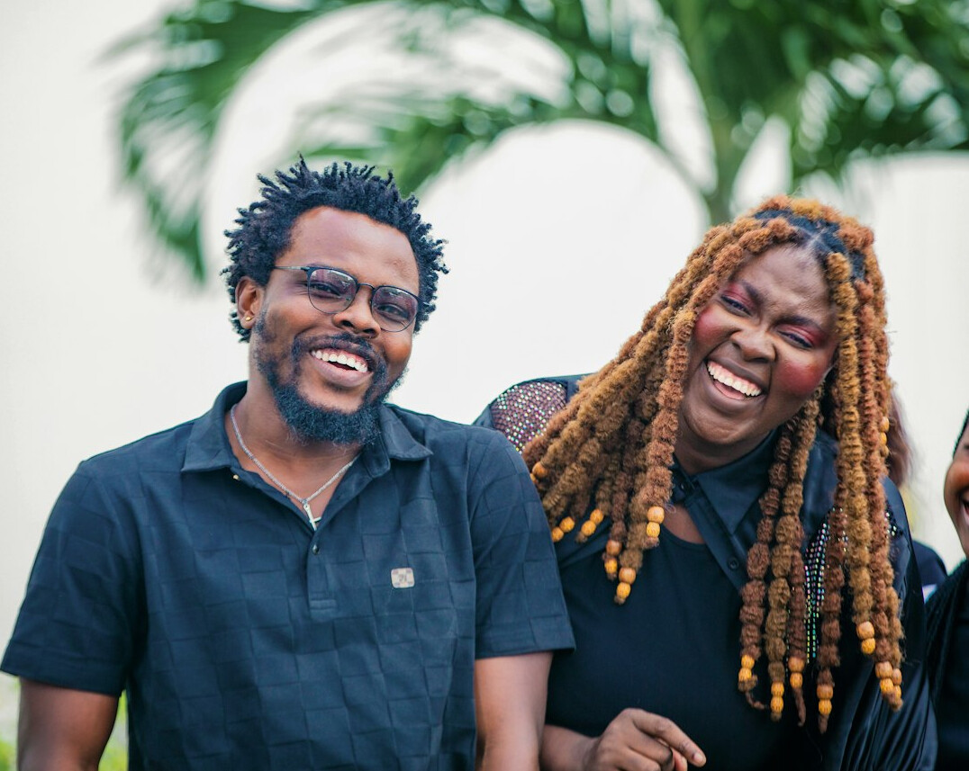 group of actors laughing